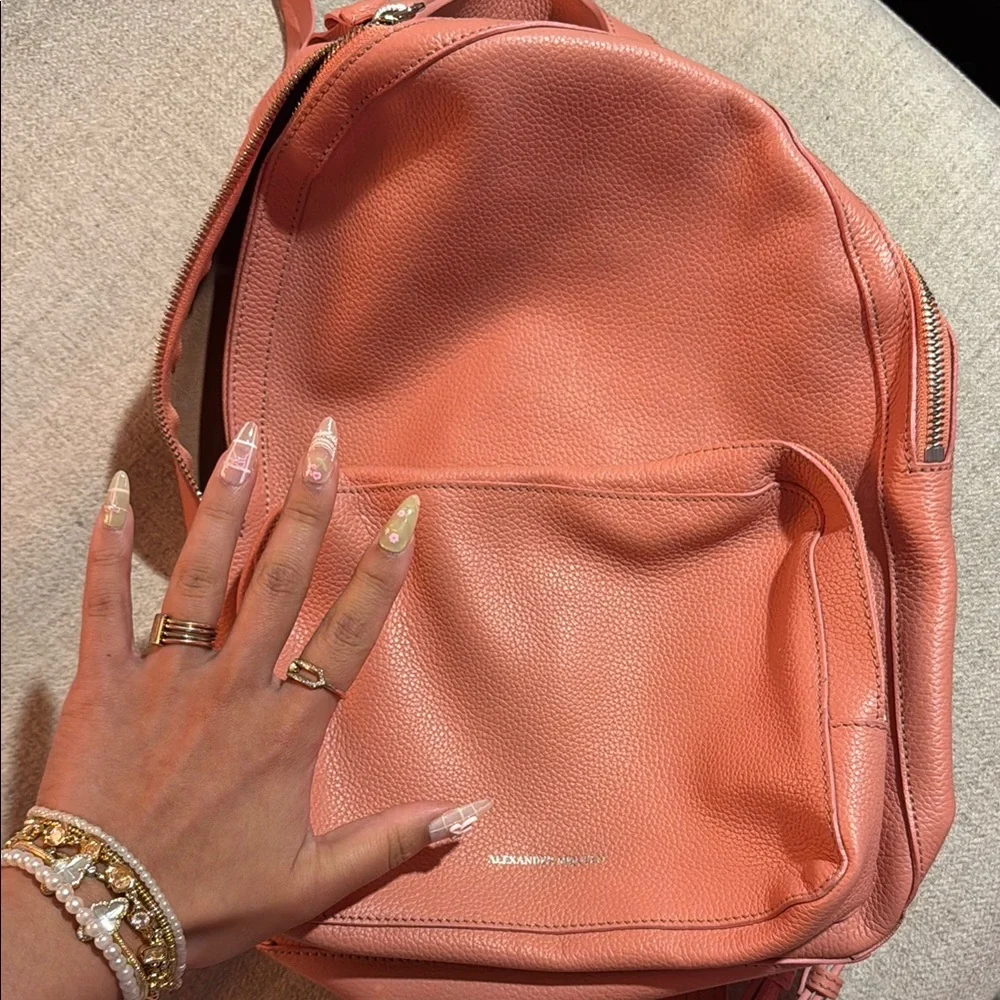 Authentic Alexander McQueen Pink Leather Backpack